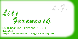 lili ferencsik business card